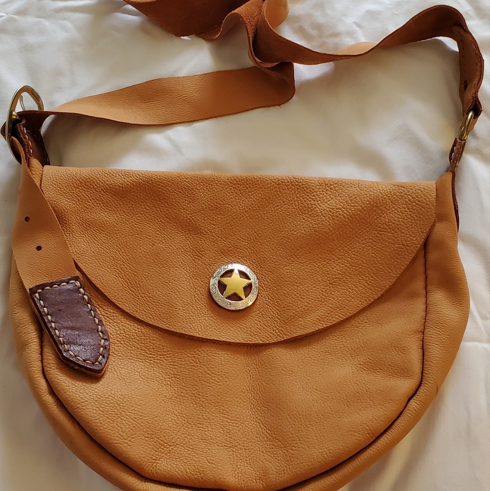 Soft supple leather hand-cut and stitched purse cross body bag
